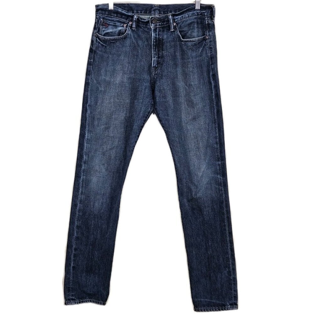 Polo Ralph Lauren Jeans Mens 34x34 Blue Slim 381 Cotton Pockets Western Preppy